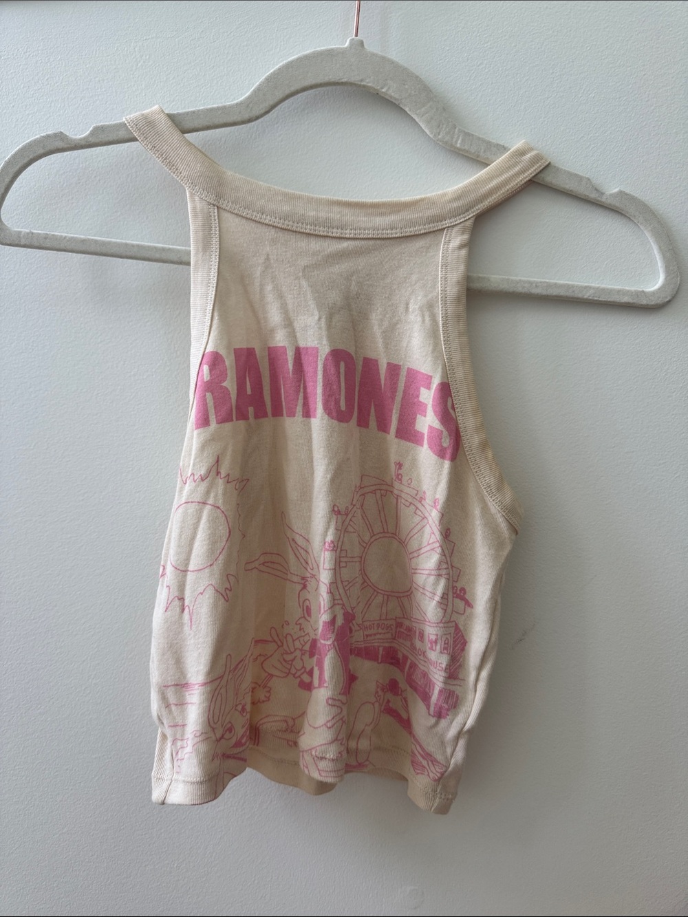 Band Tank Top Pink Graphic